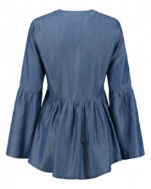 Blouse AAIKO Bernelle Tencel Blauw Spijker | Blue Denim